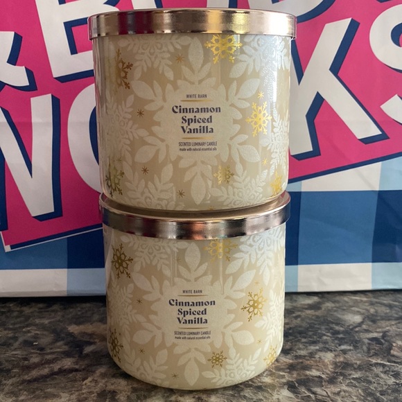 Bath & body Works Cinnamon Spiced Vanilla   3- wick candles - Picture 2 of 6